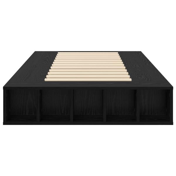 Bettgestell mit Stauraum mit Regal Schwarze Eiche 80 x 200 cm