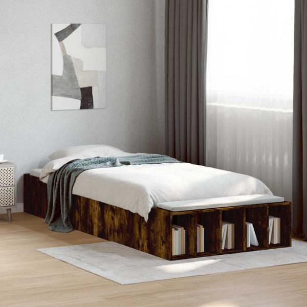 ARDEBO.de - Bettgestell mit Stauraum Geräucherte Eiche 80 x 200 cm