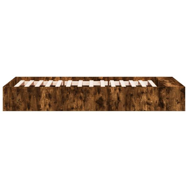 Bettgestell mit Stauraum Geräucherte Eiche 80 x 200 cm