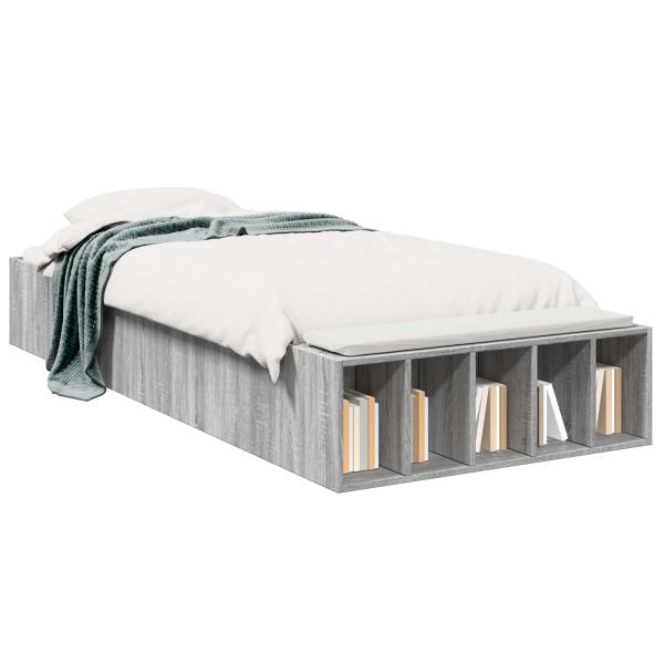 Bettgestell mit Stauraum Grau Sonoma 80 x 200 cm Holzwerkstoff
