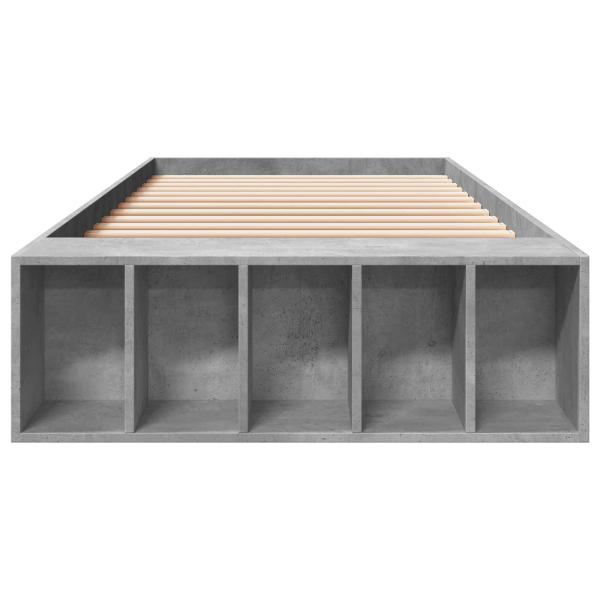 Bettgestell mit Stauraum Betongrau 80 x 200 cm Holzwerkstoff