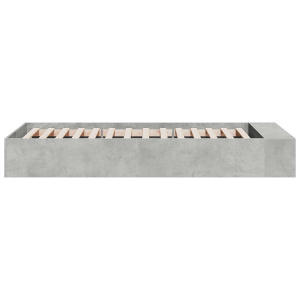 Bettgestell mit Stauraum Betongrau 80 x 200 cm Holzwerkstoff