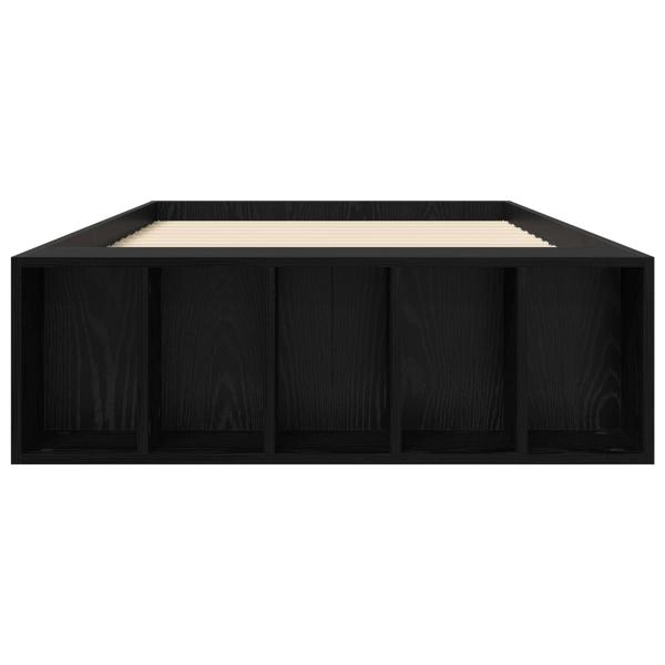 Bettgestell mit Stauraum mit Regal Schwarze Eiche 80 x 200 cm