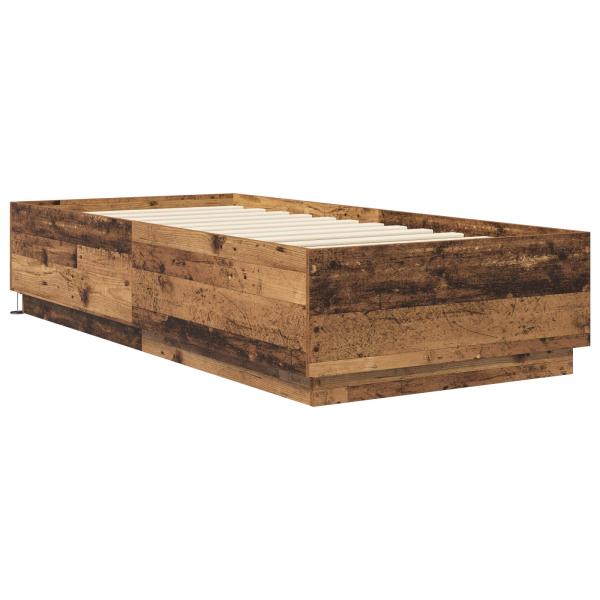 Bettgestell mit LED Altholz 80 x 200 cm Holzwerkstoff