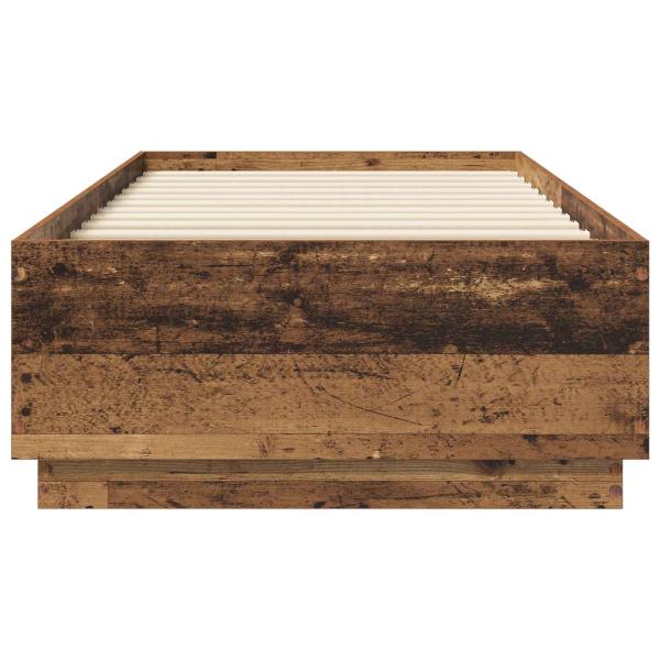 Bettgestell mit LED Altholz 80 x 200 cm Holzwerkstoff