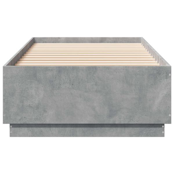 Bettgestell mit LED Betongrau 80 x 200 cm Holzwerkstoff