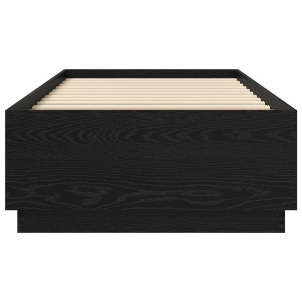 Bettgestell mit LED Schwarze Eiche 80 x 200 cm Holzwerkstoff