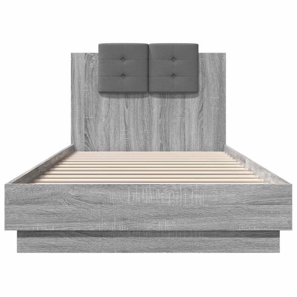 Bettgestell mit Kopfteil Grau Sonoma 80 x 200 cm Holzwerkstoff