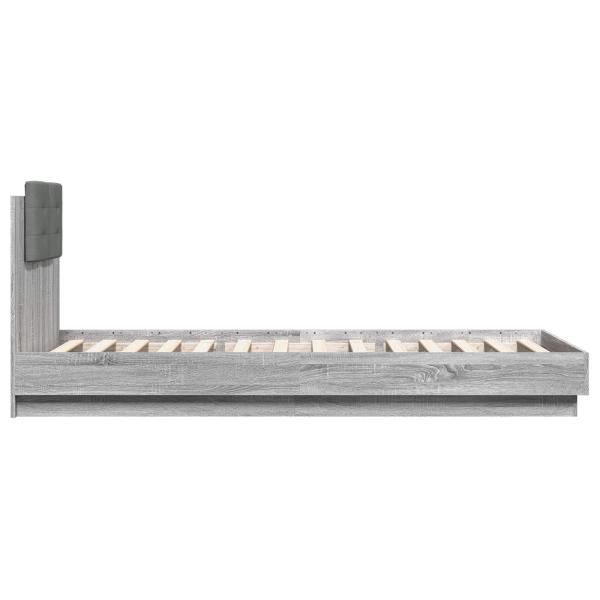 Bettgestell mit Kopfteil Grau Sonoma 80 x 200 cm Holzwerkstoff