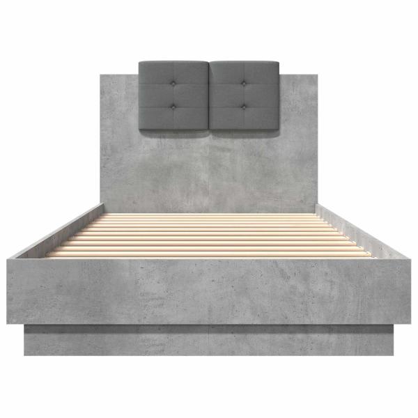 Bettgestell mit Kopfteil Betongrau 80 x 200 cm Holzwerkstoff