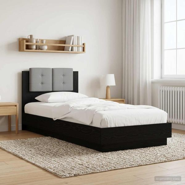 ARDEBO.de - Bettgestell mit Kopfteil Schwarze Eiche 80 x 200 cm