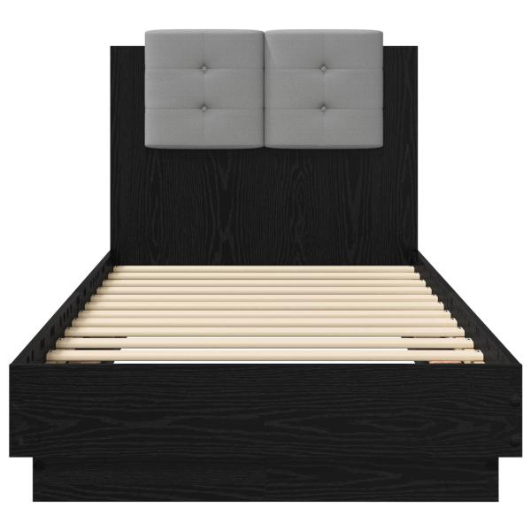 Bettgestell mit Kopfteil Schwarze Eiche 80 x 200 cm