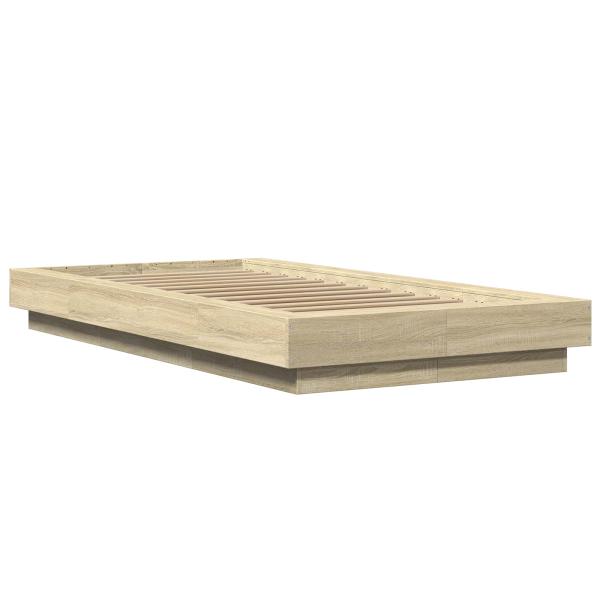 Bettgestell mit LED Sonoma-Eiche 80 x 200 cm Holzwerkstoff