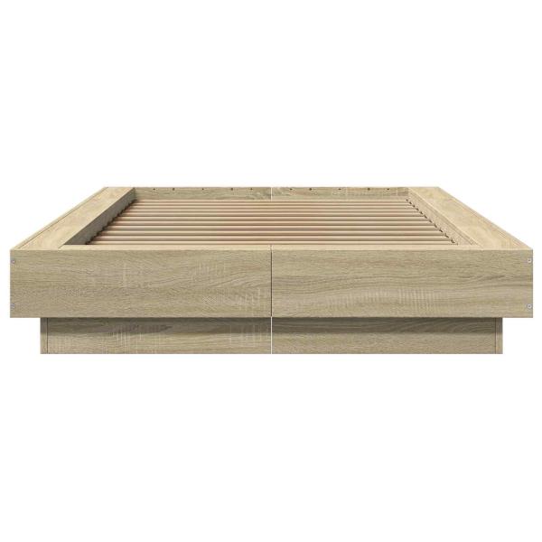 Bettgestell mit LED Sonoma-Eiche 80 x 200 cm Holzwerkstoff
