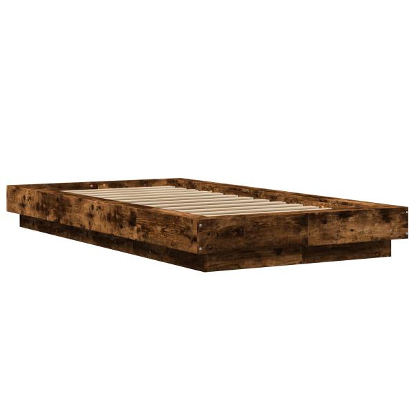 Bettgestell mit LED Geräucherte Eiche 80 x 200 cm Holzwerkstoff