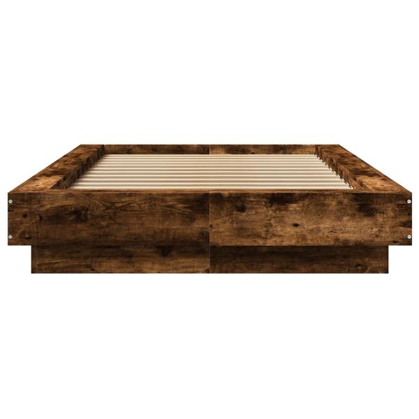 Bettgestell mit LED Geräucherte Eiche 80 x 200 cm Holzwerkstoff