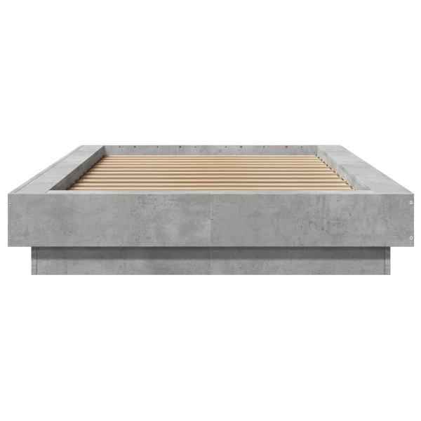 Bettgestell mit LED Betongrau 80 x 200 cm Holzwerkstoff