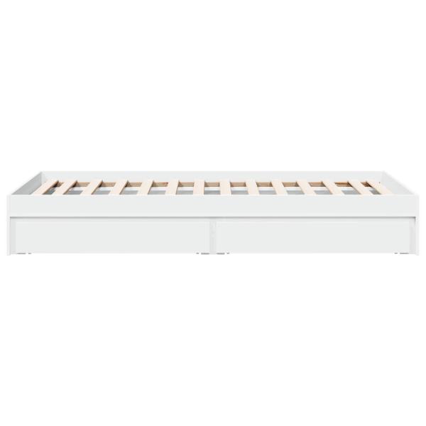 Bettgestell mit Stauraum Weiß 80 x 200 cm Holzwerkstoff