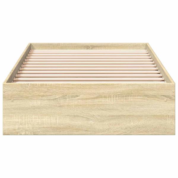 Bettgestell mit Stauraum Sonoma-Eiche 80 x 200 cm Holzwerkstoff
