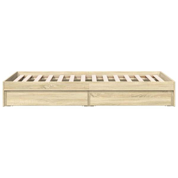 Bettgestell mit Stauraum Sonoma-Eiche 80 x 200 cm Holzwerkstoff