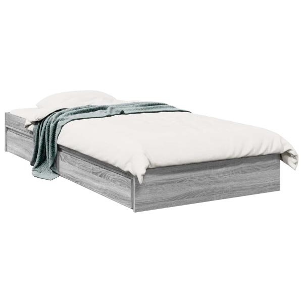Bettgestell mit Stauraum Grau Sonoma 80 x 200 cm Holzwerkstoff