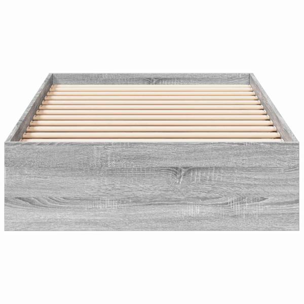 Bettgestell mit Stauraum Grau Sonoma 80 x 200 cm Holzwerkstoff