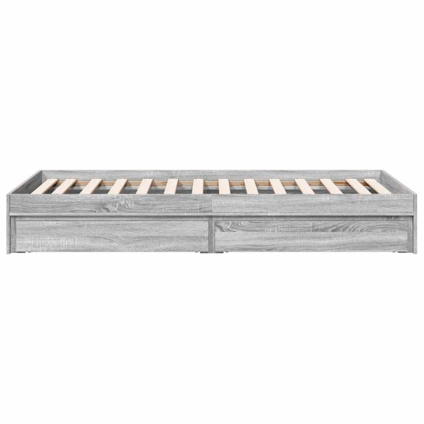 Bettgestell mit Stauraum Grau Sonoma 80 x 200 cm Holzwerkstoff