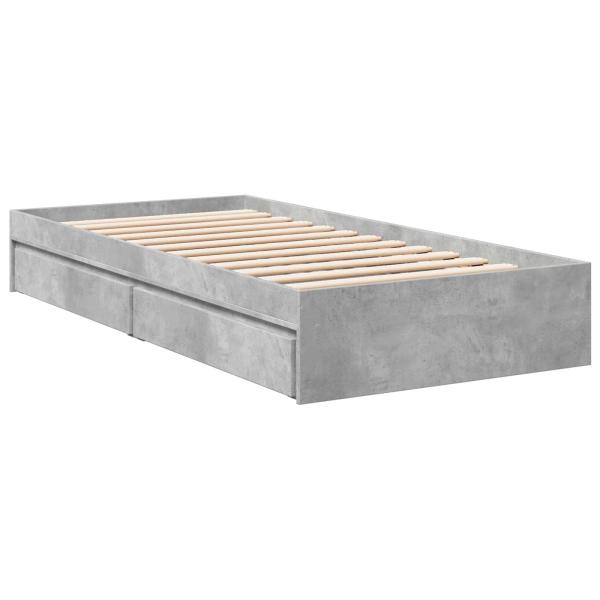 Bettgestell mit Stauraum Betongrau 80 x 200 cm Holzwerkstoff