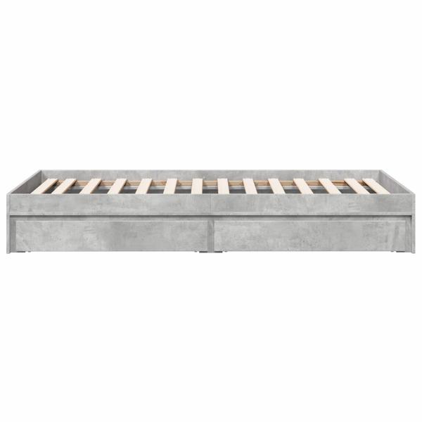 Bettgestell mit Stauraum Betongrau 80 x 200 cm Holzwerkstoff