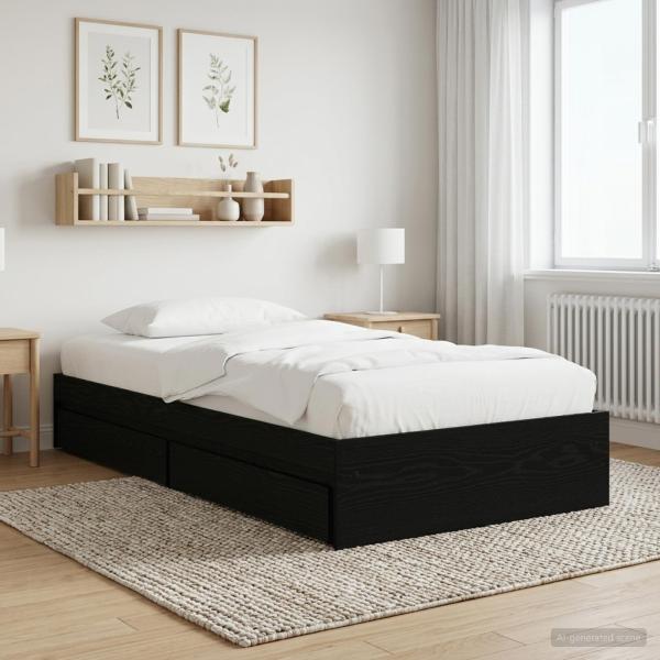 ARDEBO.de - Bettgestell mit Stauraum Schwarze Eiche 80 x 200 cm