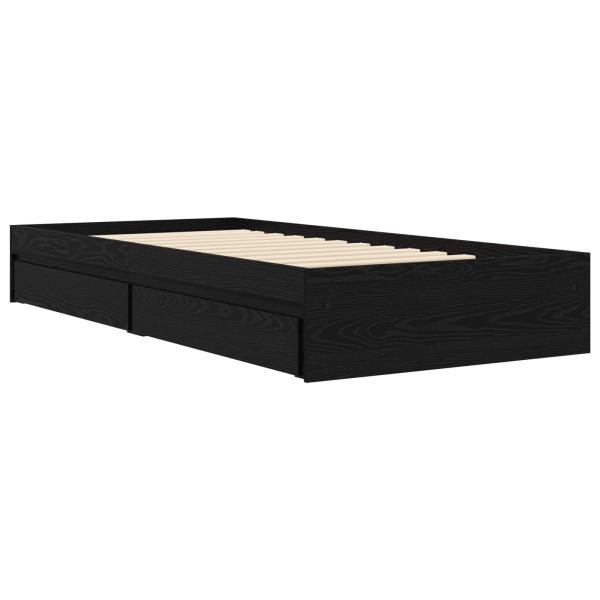 Bettgestell mit Stauraum Schwarze Eiche 80 x 200 cm
