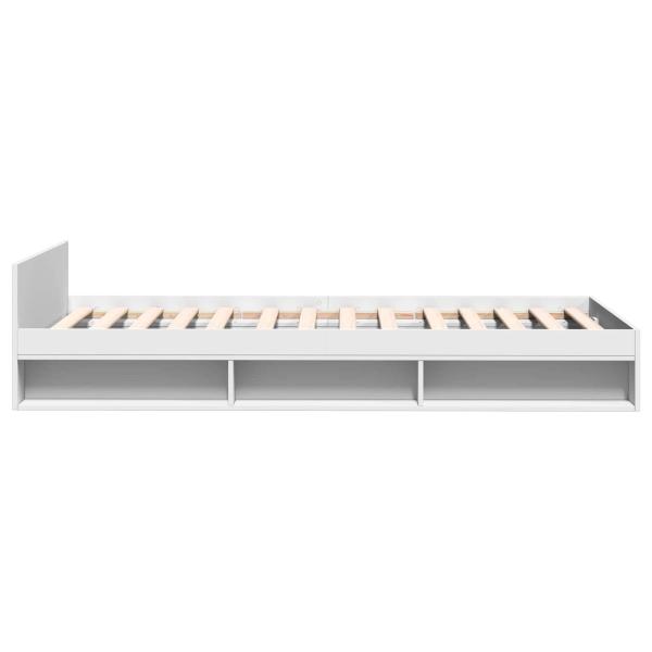 Bettgestell mit Stauraum Weiß 80 x 200 cm Holzwerkstoff