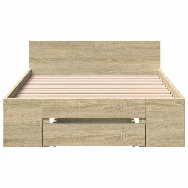 Bettgestell mit Stauraum Sonoma-Eiche 80 x 200 cm Holzwerkstoff
