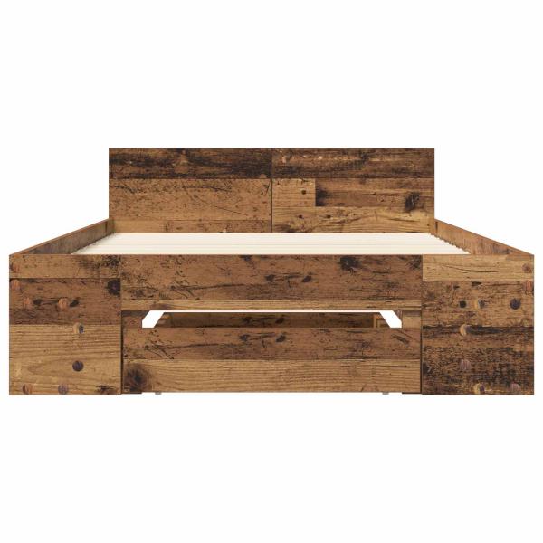 Bettgestell mit Stauraum Altholz 80 x 200 cm Holzwerkstoff