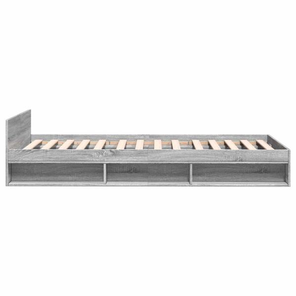 Bettgestell mit Stauraum Grau Sonoma 80 x 200 cm Holzwerkstoff
