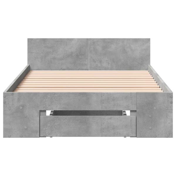 Bettgestell mit Stauraum Betongrau 80 x 200 cm Holzwerkstoff