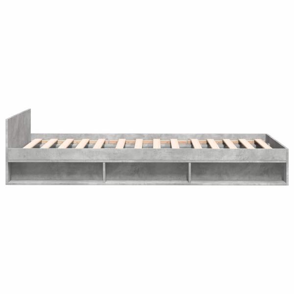 Bettgestell mit Stauraum Betongrau 80 x 200 cm Holzwerkstoff
