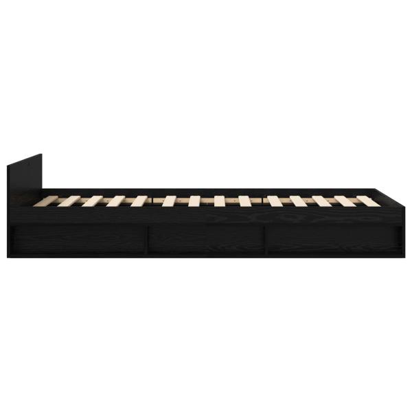 Bettgestell mit Stauraum mit Regal Schwarze Eiche 80 x 200 cm