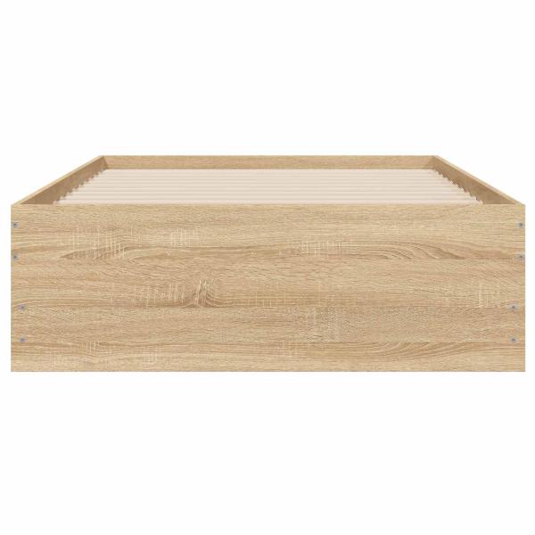 Bettgestell mit Stauraum Sonoma-Eiche Holzwerkstoff