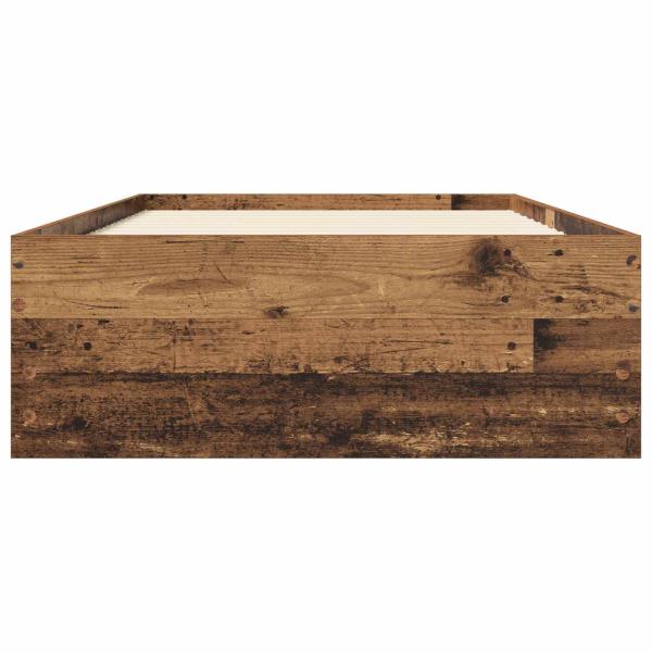 Bettgestell mit Stauraum mit Schubladen Altholz Holzwerkstoff