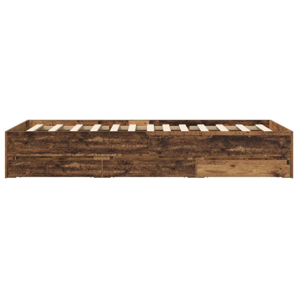 Bettgestell mit Stauraum mit Schubladen Altholz Holzwerkstoff