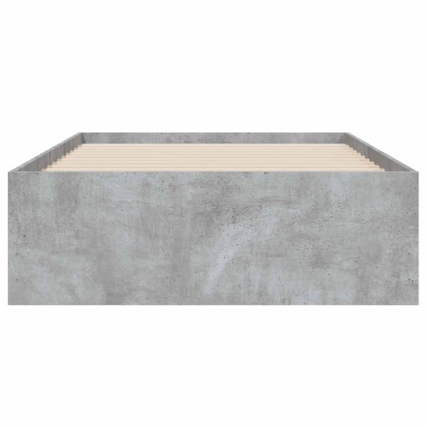 Bettgestell mit Stauraum mit Speicher Grau Sonoma Holzwerkstoff