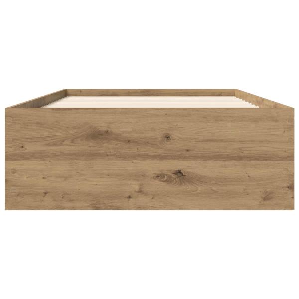 Bettgestell mit Stauraum Kunsthandwerk Eiche Holzwerkstoff
