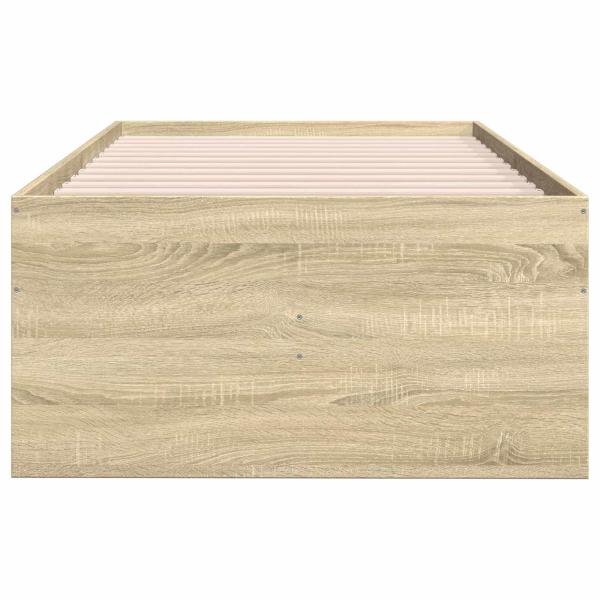 Bettgestell mit Stauraum Sonoma-Eiche 80 x 200 cm Holzwerkstoff