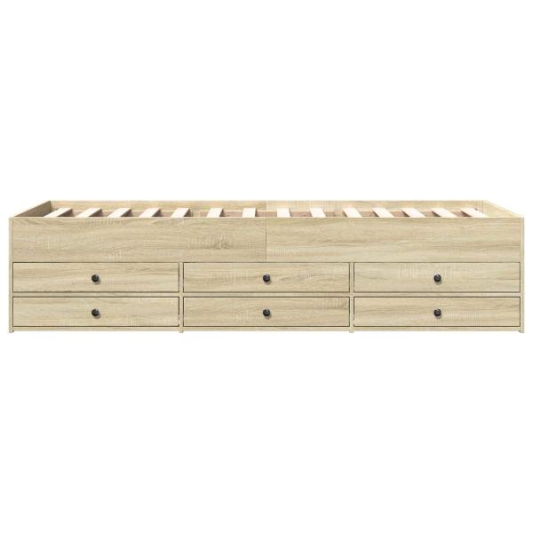 Bettgestell mit Stauraum Sonoma-Eiche 80 x 200 cm Holzwerkstoff