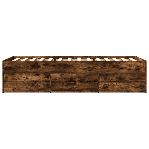 Bettgestell mit Stauraum Geräucherte Eiche 80 x 200 cm