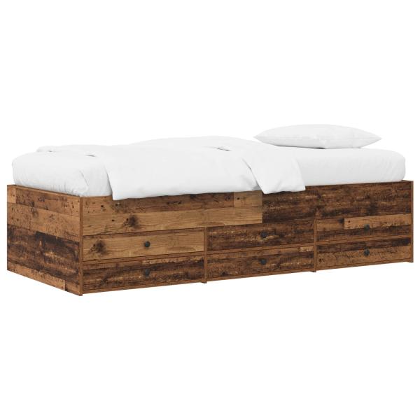 Bettgestell mit Stauraum Altholz 80 x 200 cm Holzwerkstoff