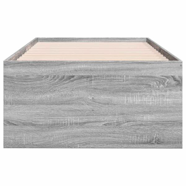 Bettgestell mit Stauraum Grau Sonoma 80 x 200 cm Holzwerkstoff