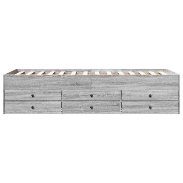 Bettgestell mit Stauraum Grau Sonoma 80 x 200 cm Holzwerkstoff