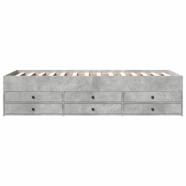 Bettgestell mit Stauraum Betongrau 80 x 200 cm Holzwerkstoff